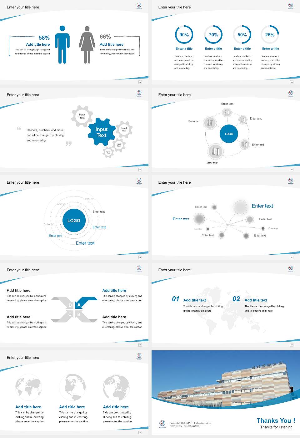 Tohto University Course/Courseware Creation PPT Template16:9 ratio PPT effect preview image4