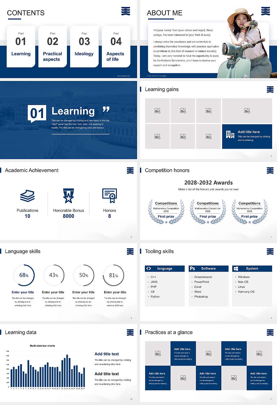 Tohoku Institute of Technology National Scholarship Defense PPT Template16:9 ratio PPT effect preview image2