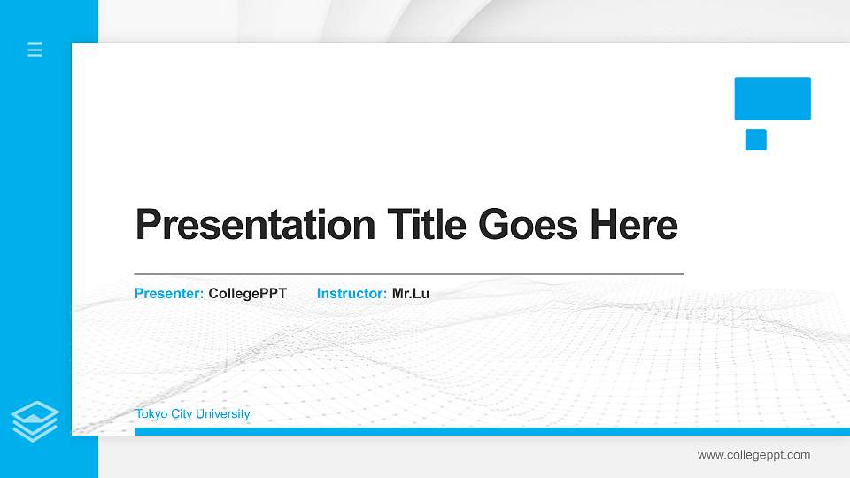 Tokyo City University Thesis Proposal/Graduation Defense PPT Template16:9 ratio PPT effect preview image