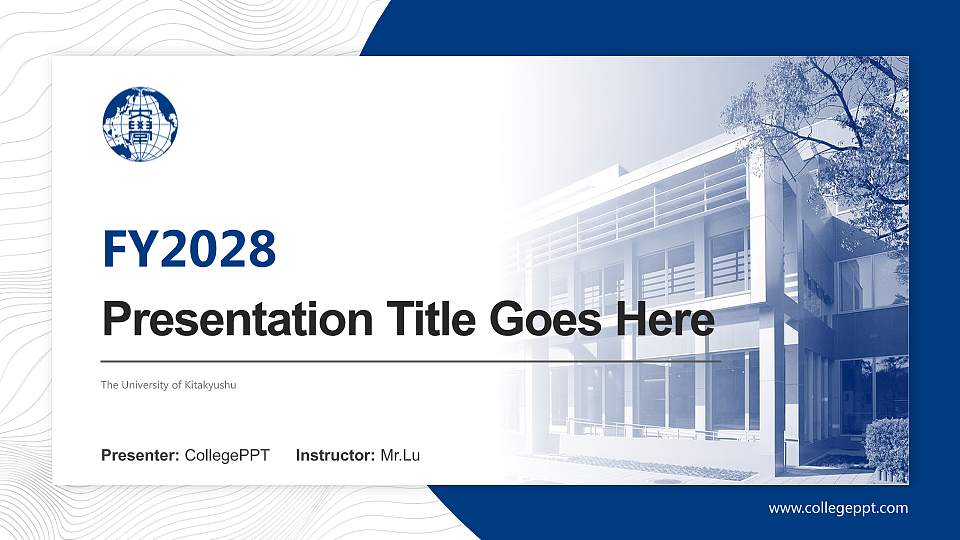 The University of Kitakyushu Academic Presentation/Research Findings Report PPT Template16:9 ratio PPT effect preview image