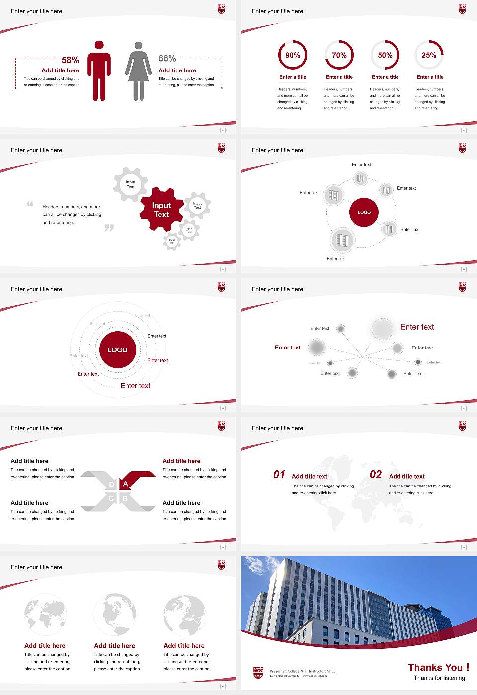 Tokyo Medical University Course/Courseware Creation PPT Template16:9 ratio PPT effect preview image4