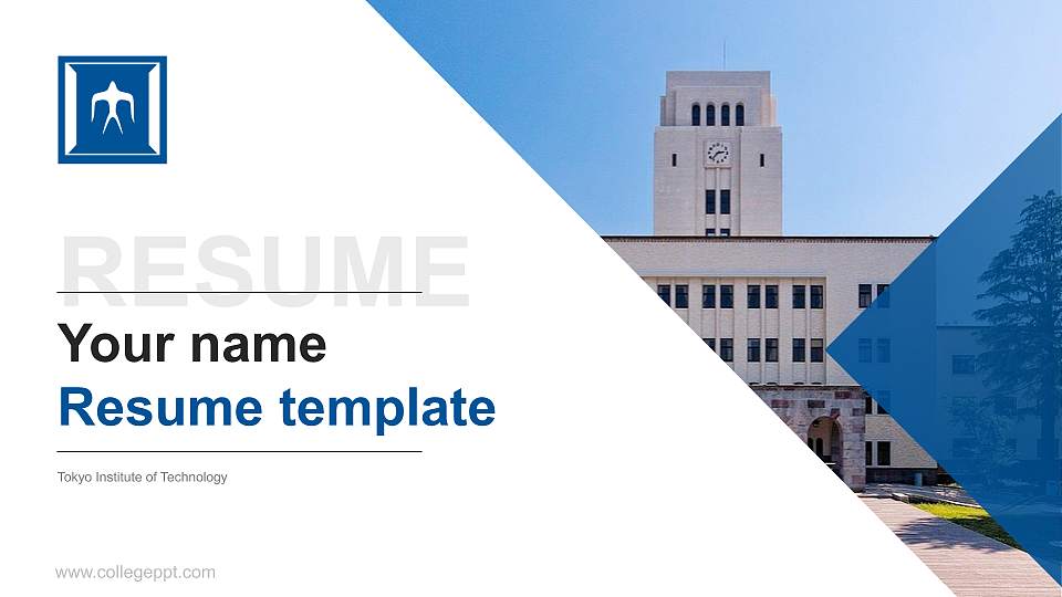 Tokyo Institute of Technology Resume PPT Template16:9 ratio PPT effect preview image