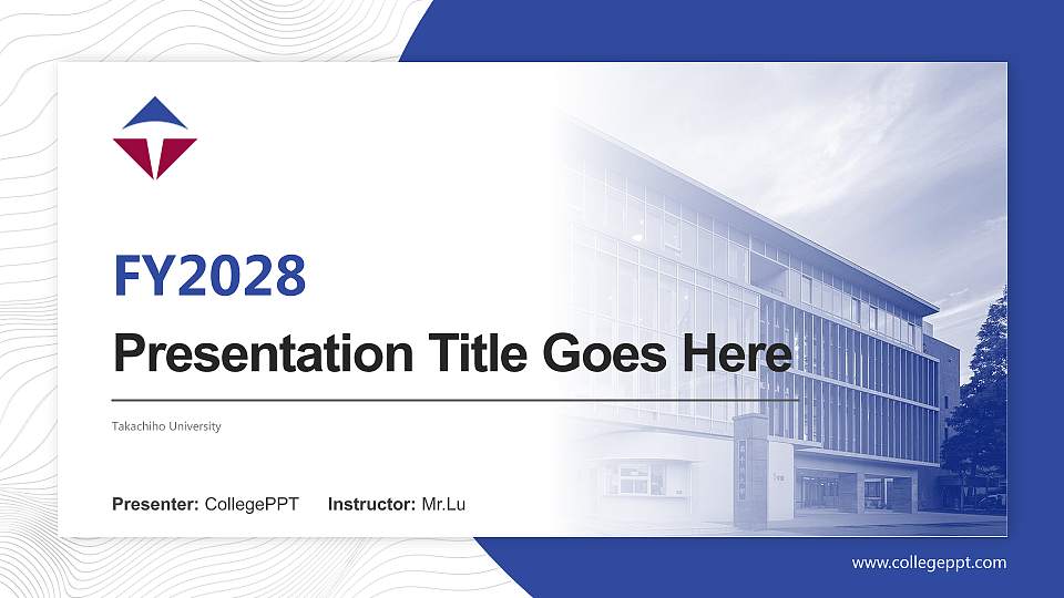 Takachiho University Academic Presentation/Research Findings Report PPT Template16:9 ratio PPT effect preview image