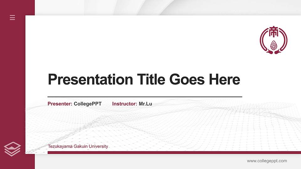 Tezukayama Gakuin University Thesis Proposal/Graduation Defense PPT Template16:9 ratio PPT effect preview image