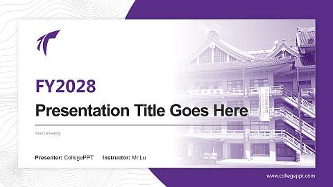 Tenri University Academic Presentation/Research Findings Report PPT Template