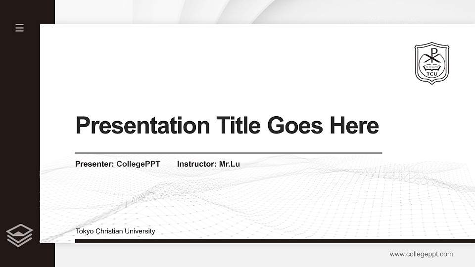 Tokyo Christian University Thesis Proposal/Graduation Defense PPT Template16:9 ratio PPT effect preview image