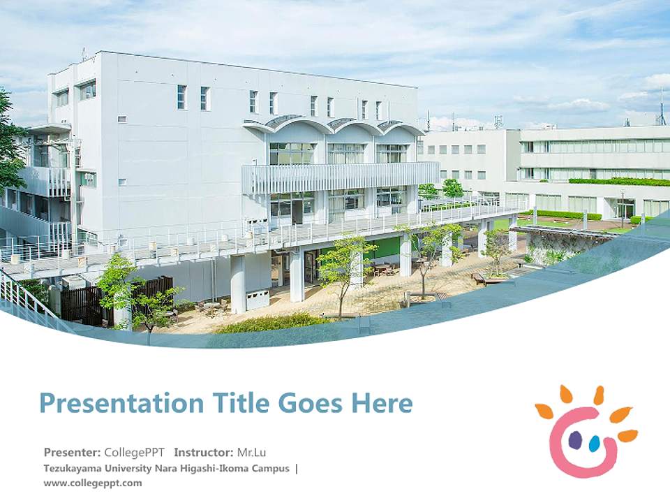 Tezukayama University Nara Higashi-Ikoma Campus Course/Courseware Creation PPT Template4:3 ratio PPT effect preview image5