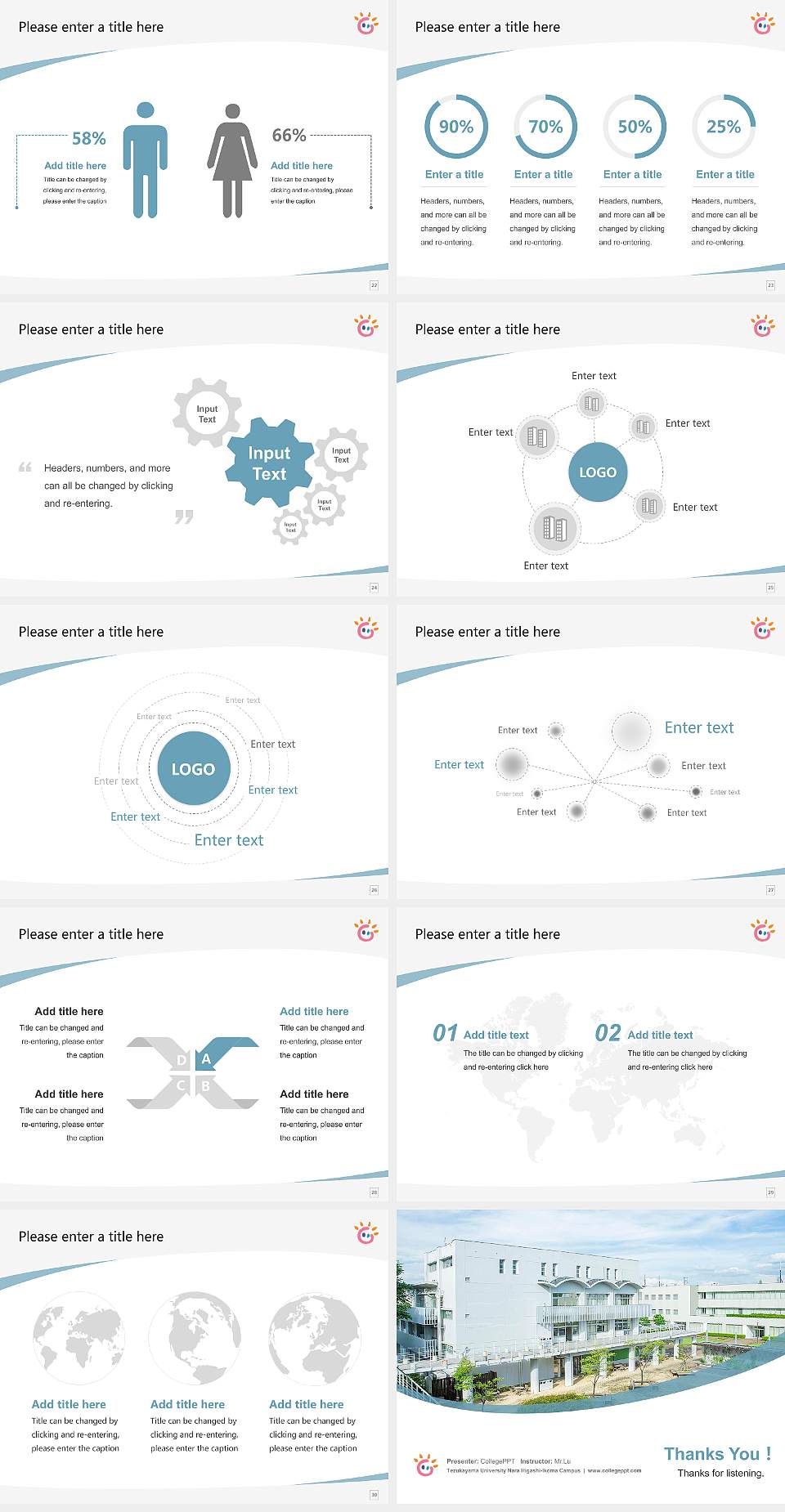 Tezukayama University Nara Higashi-Ikoma Campus Course/Courseware Creation PPT Template4:3 ratio PPT effect preview image4