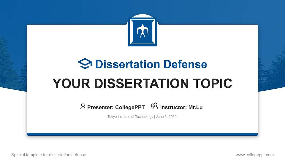 Tokyo Institute of Technology Graduation Thesis Defense PPT Template16:9 ratio PPT effect preview image