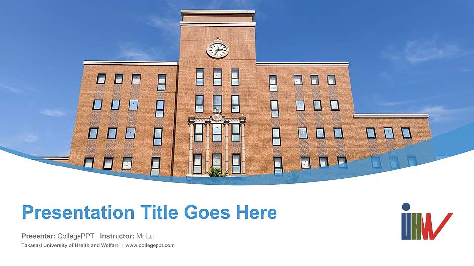 Takasaki University of Health and Welfare Course/Courseware Creation PPT Template16:9 ratio PPT effect preview image