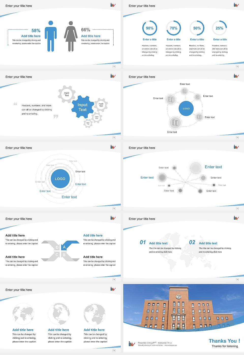 Takasaki University of Health and Welfare Course/Courseware Creation PPT Template16:9 ratio PPT effect preview image4