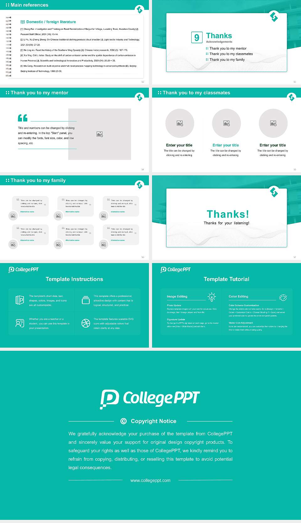 Tokuyama University Graduation Thesis Defense PPT Template16:9 ratio PPT effect preview image7