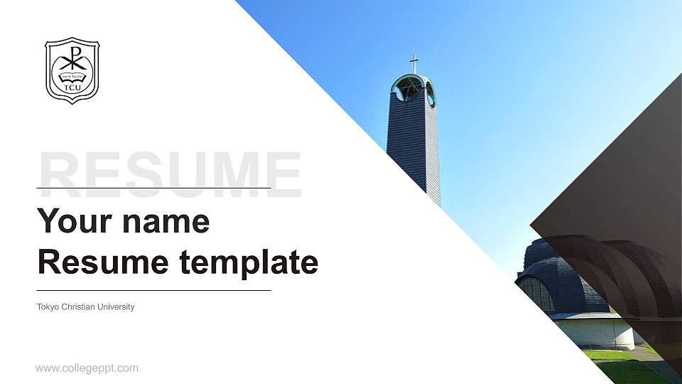 Tokyo Christian University Resume PPT Template16:9 ratio PPT effect preview image