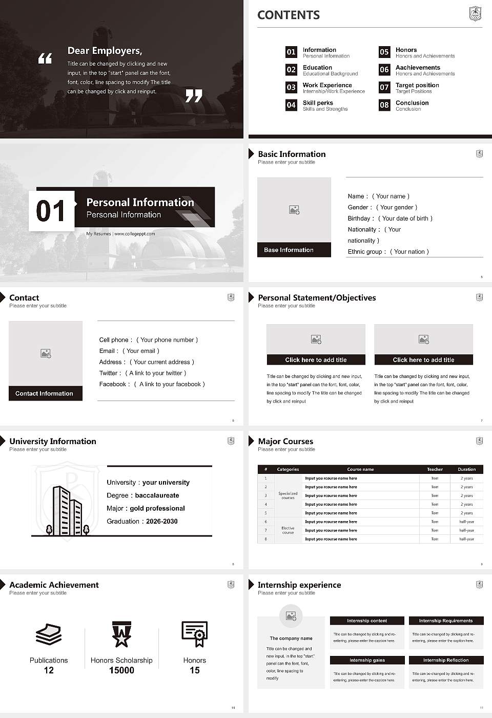 Tokyo Christian University Resume PPT Template16:9 ratio PPT effect preview image2