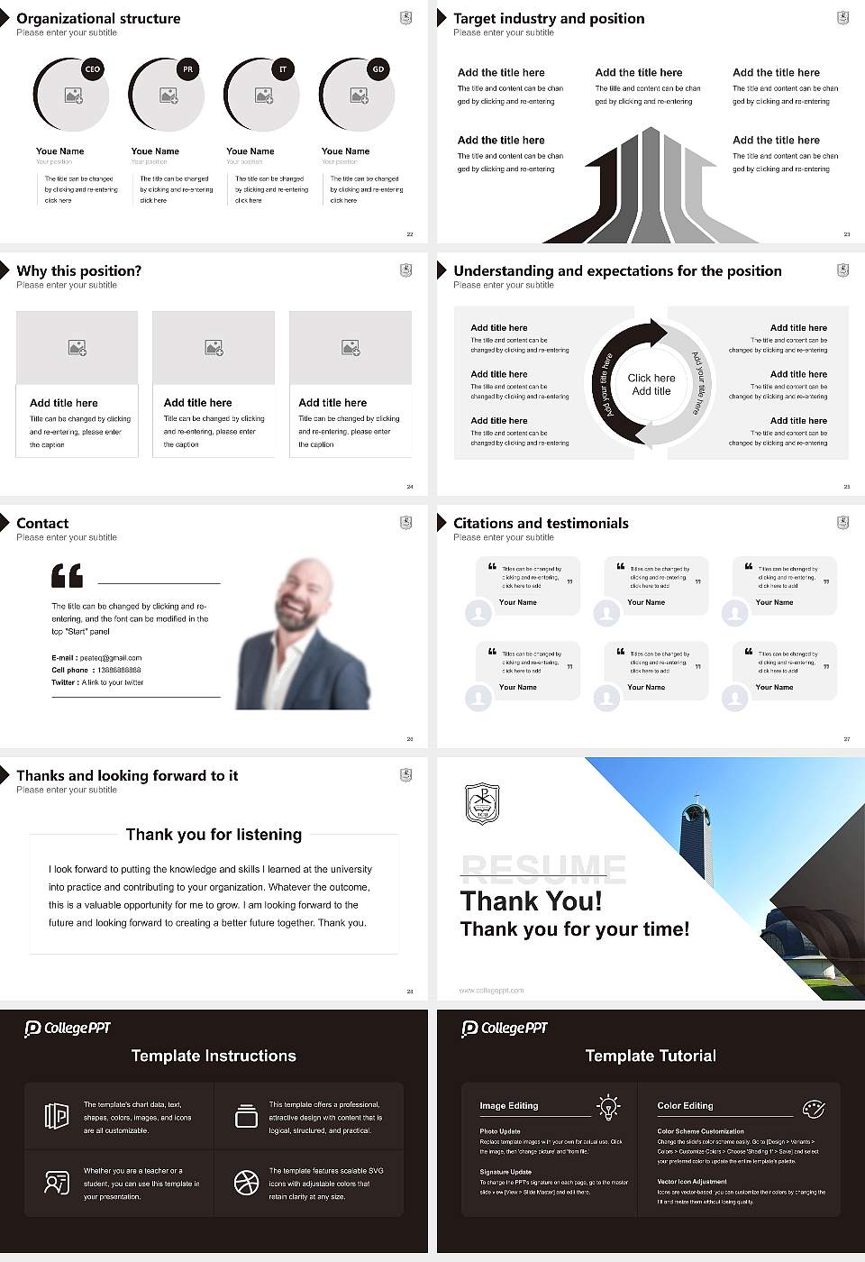Tokyo Christian University Resume PPT Template16:9 ratio PPT effect preview image4