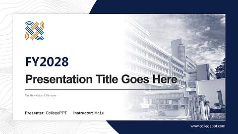 The University of Shimane Academic Presentation/Research Findings Report PPT Template