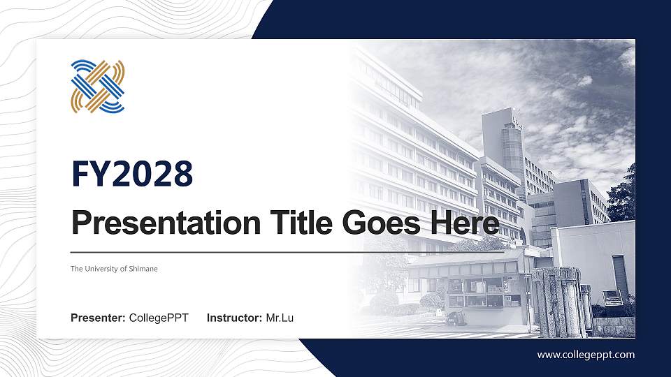 The University of Shimane Academic Presentation/Research Findings Report PPT Template16:9 ratio PPT effect preview image