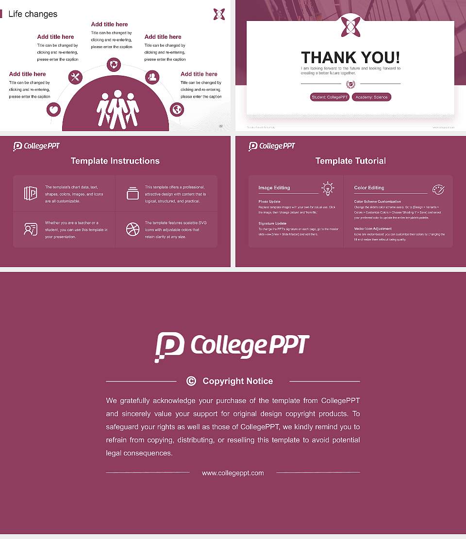 Tohoku Fukushi University National Scholarship Defense PPT Template16:9 ratio PPT effect preview image4