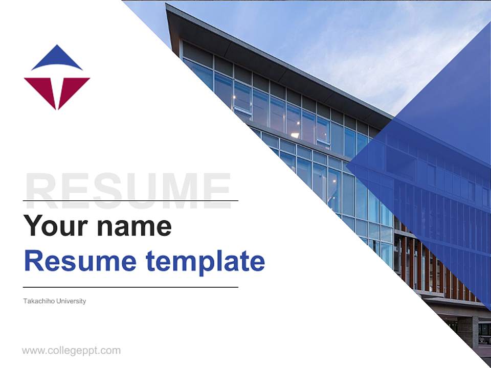 Takachiho University Resume PPT Template4:3 ratio PPT effect preview image5