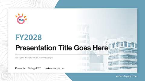 Tezukayama University – Nara Gakuen-Mae Campus Academic Presentation/Research Findings Report PPT Template