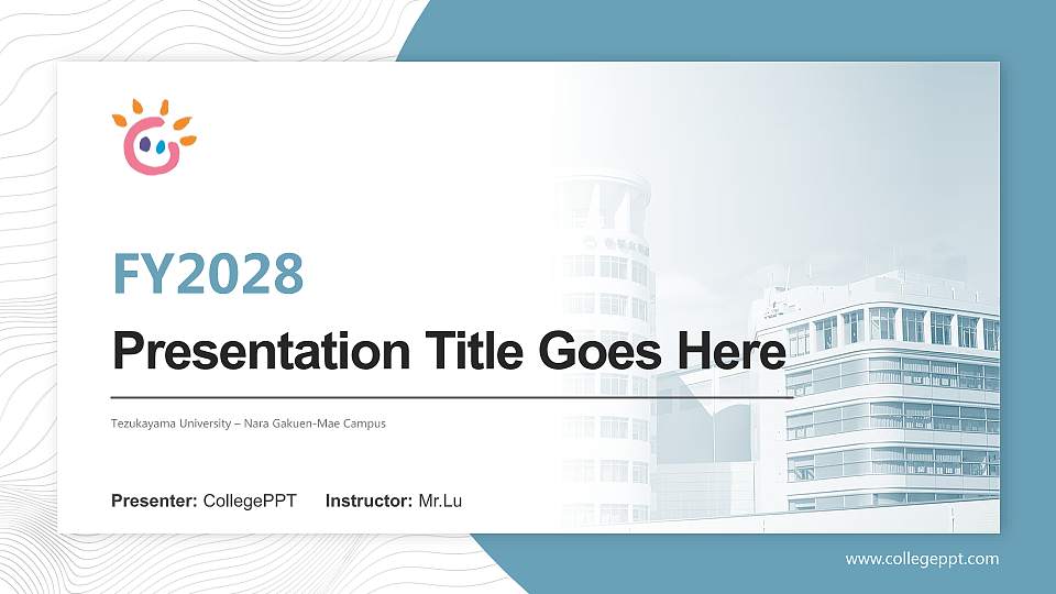 Tezukayama University – Nara Gakuen-Mae Campus Academic Presentation/Research Findings Report PPT Template16:9 ratio PPT effect preview image