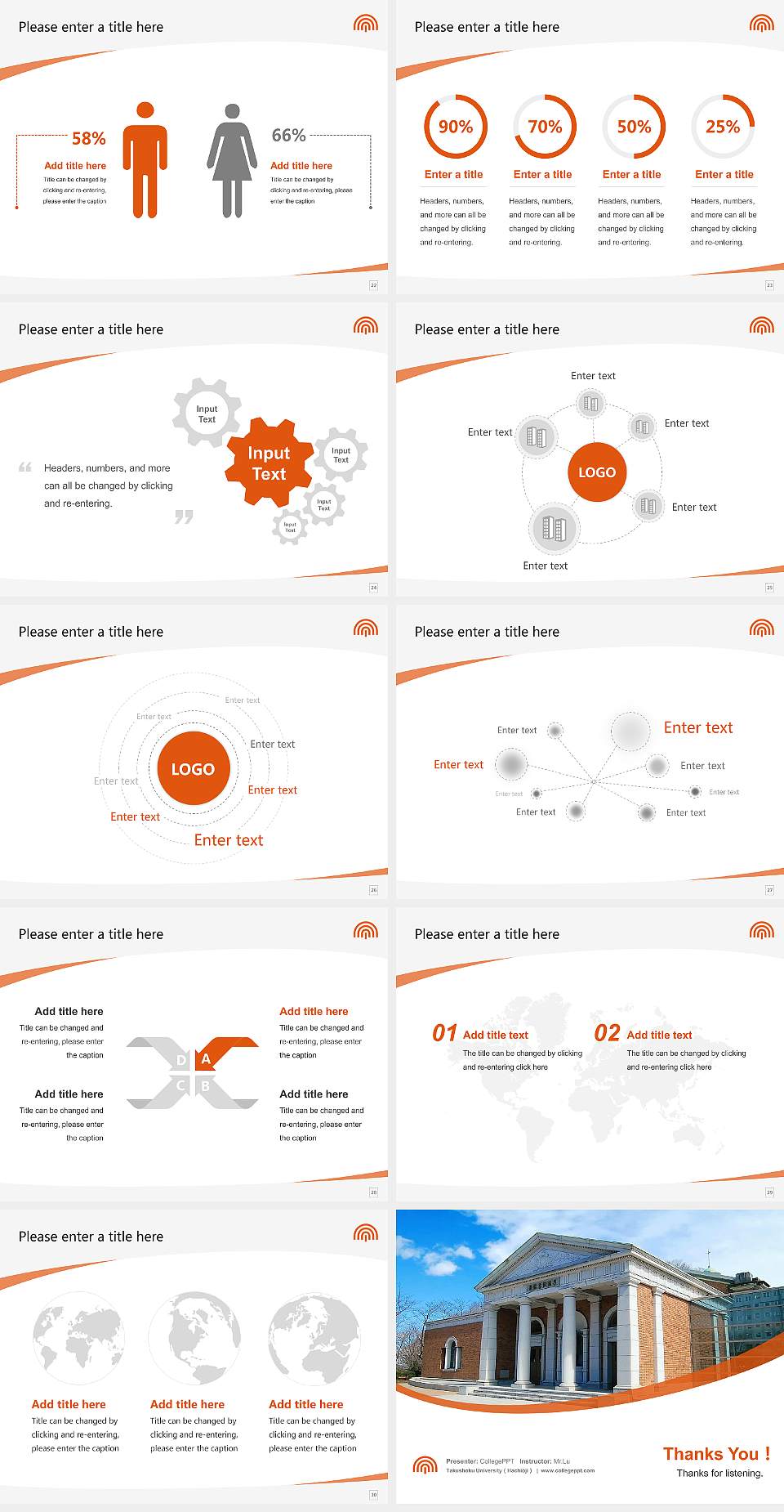 Takushoku University（Hachiōji） Course/Courseware Creation PPT Template4:3 ratio PPT effect preview image4