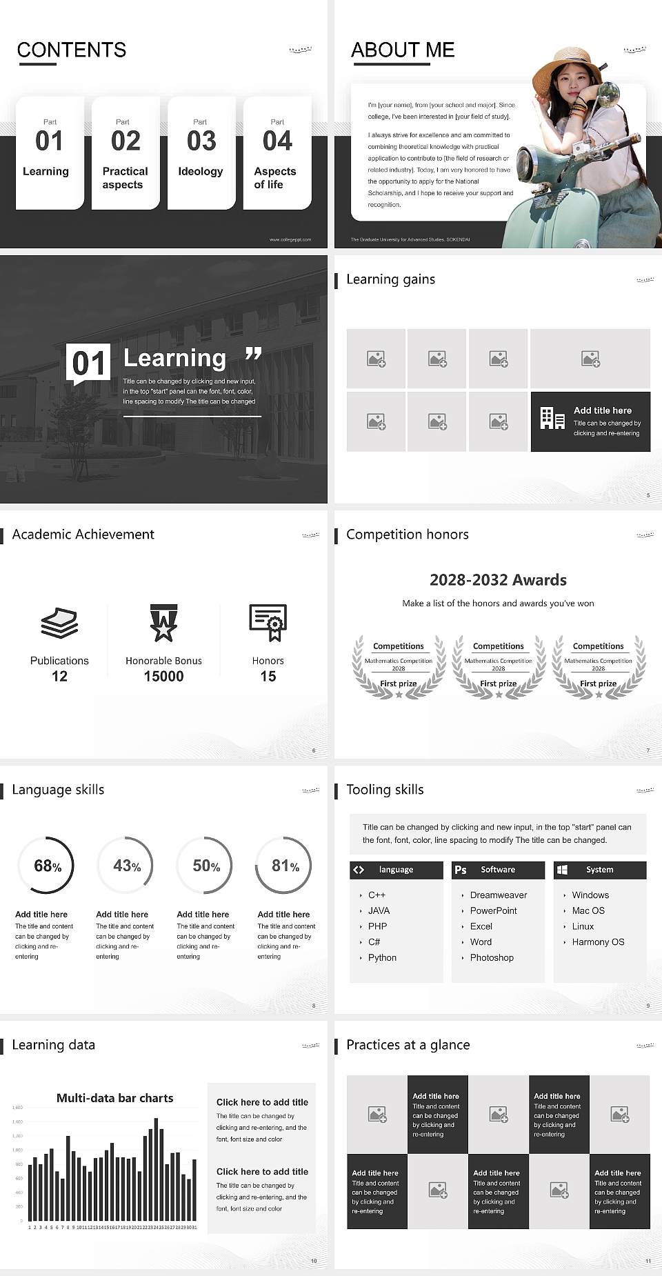 The Graduate University for Advanced Studies, SOKENDAI National Scholarship Defense PPT Template4:3 ratio PPT effect preview image2