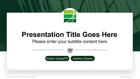 Tohoku Medical and Pharmaceutical University National Scholarship Defense PPT Template