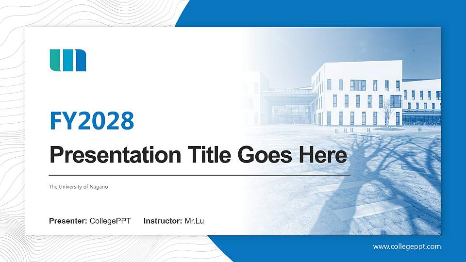 The University of Nagano Academic Presentation/Research Findings Report PPT Template16:9 ratio PPT effect preview image