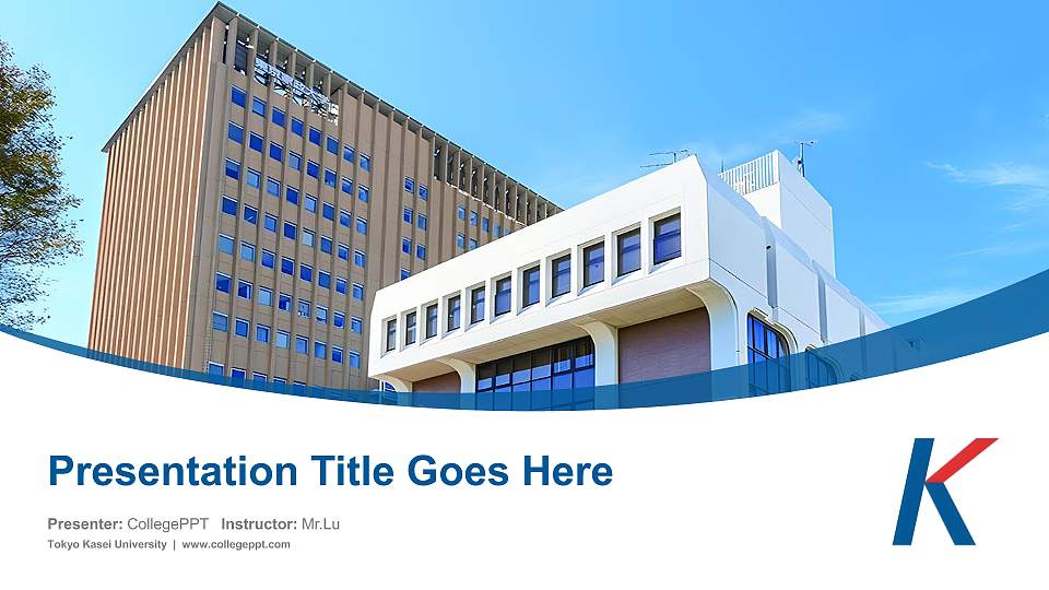 Tokyo Kasei University Course/Courseware Creation PPT Template16:9 ratio PPT effect preview image