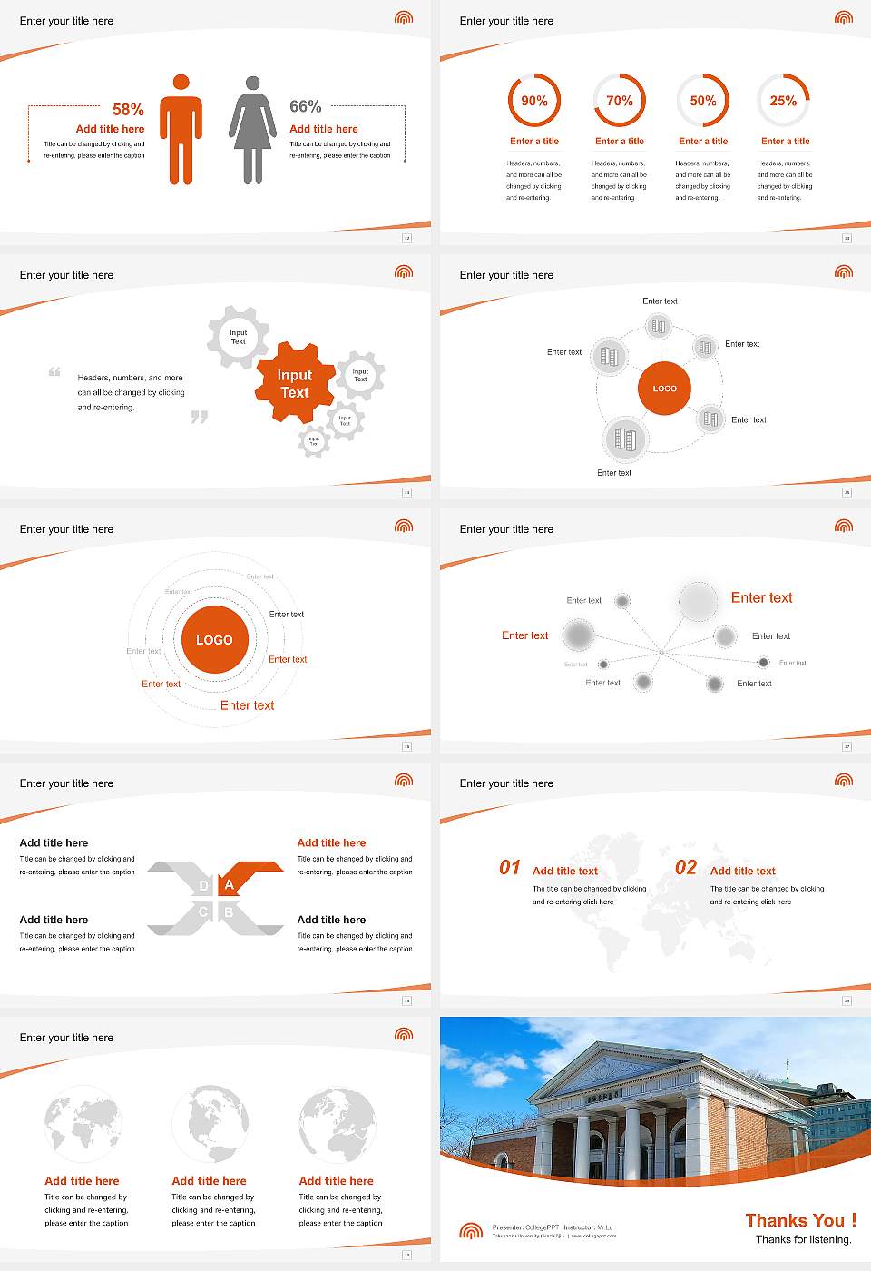 Takushoku University（Hachiōji） Course/Courseware Creation PPT Template16:9 ratio PPT effect preview image4