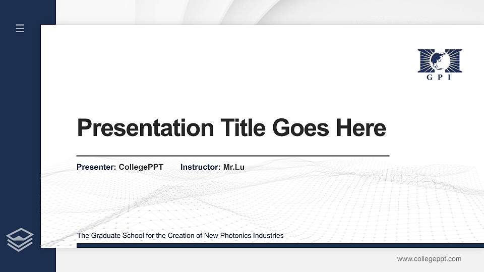 The Graduate School for the Creation of New Photonics Industries Thesis Proposal/Graduation Defense PPT Template16:9 ratio PPT effect preview image