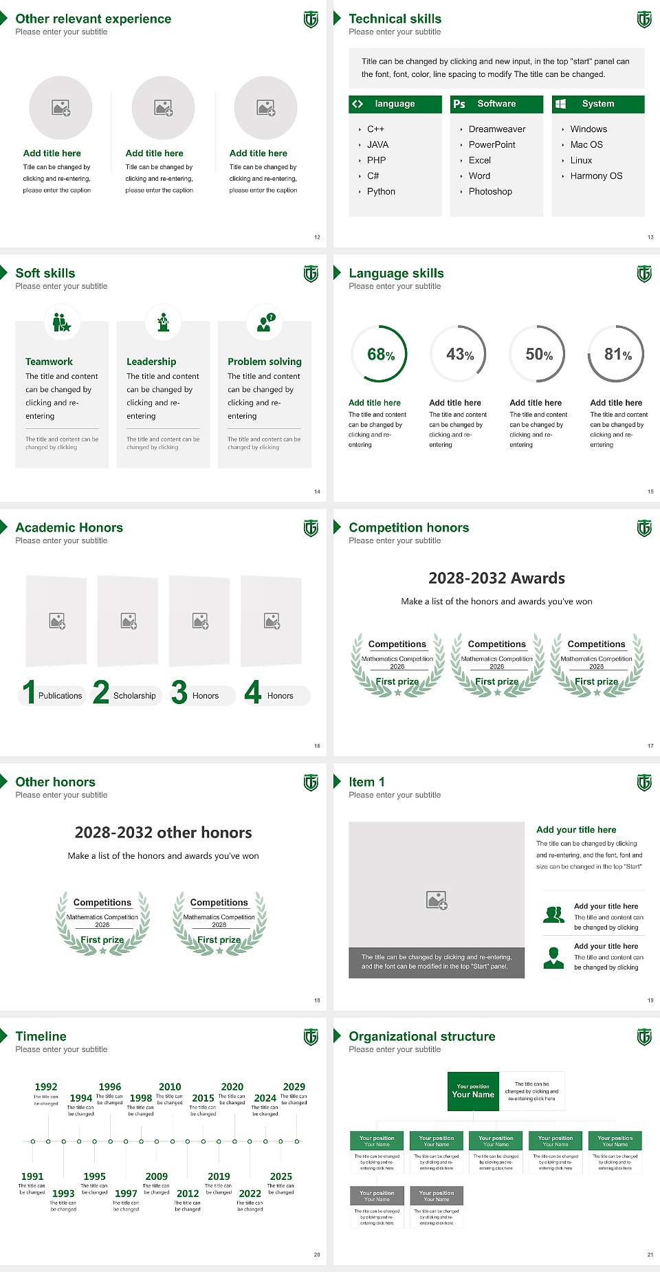 Tokai Gakuen University Resume PPT Template4:3 ratio PPT effect preview image3