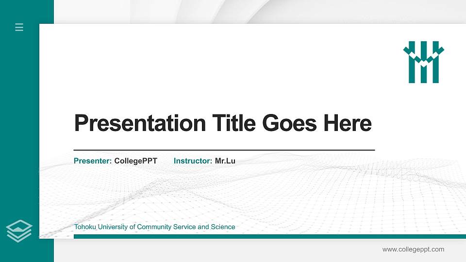 Tohoku University of Community Service and Science Thesis Proposal/Graduation Defense PPT Template16:9 ratio PPT effect preview image
