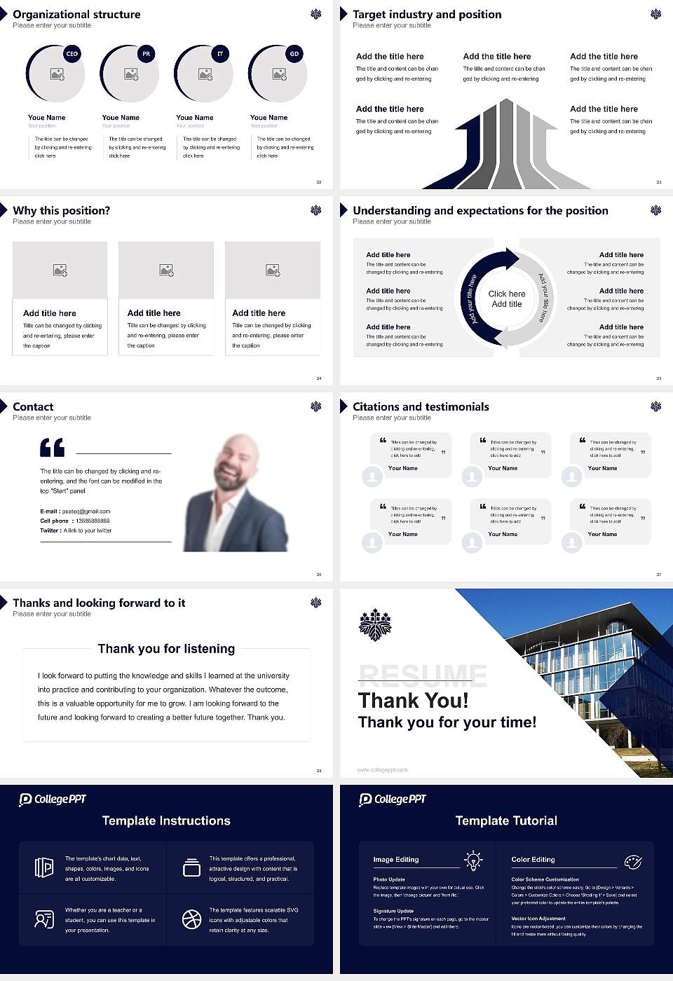 Toin University of Yokohama Resume PPT Template16:9 ratio PPT effect preview image4