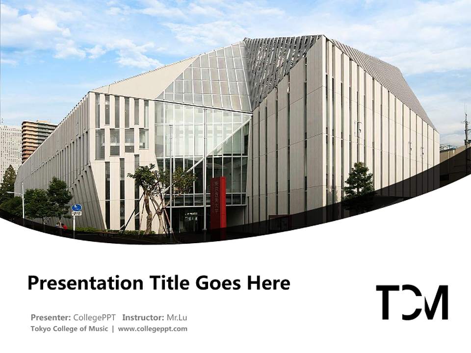 Tokyo College of Music Course/Courseware Creation PPT Template4:3 ratio PPT effect preview image5