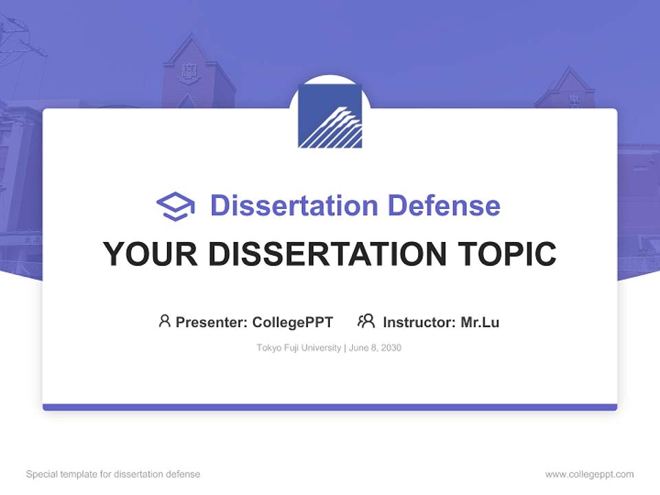 Tokyo Fuji University Graduation Thesis Defense PPT Template4:3 ratio PPT effect preview image7