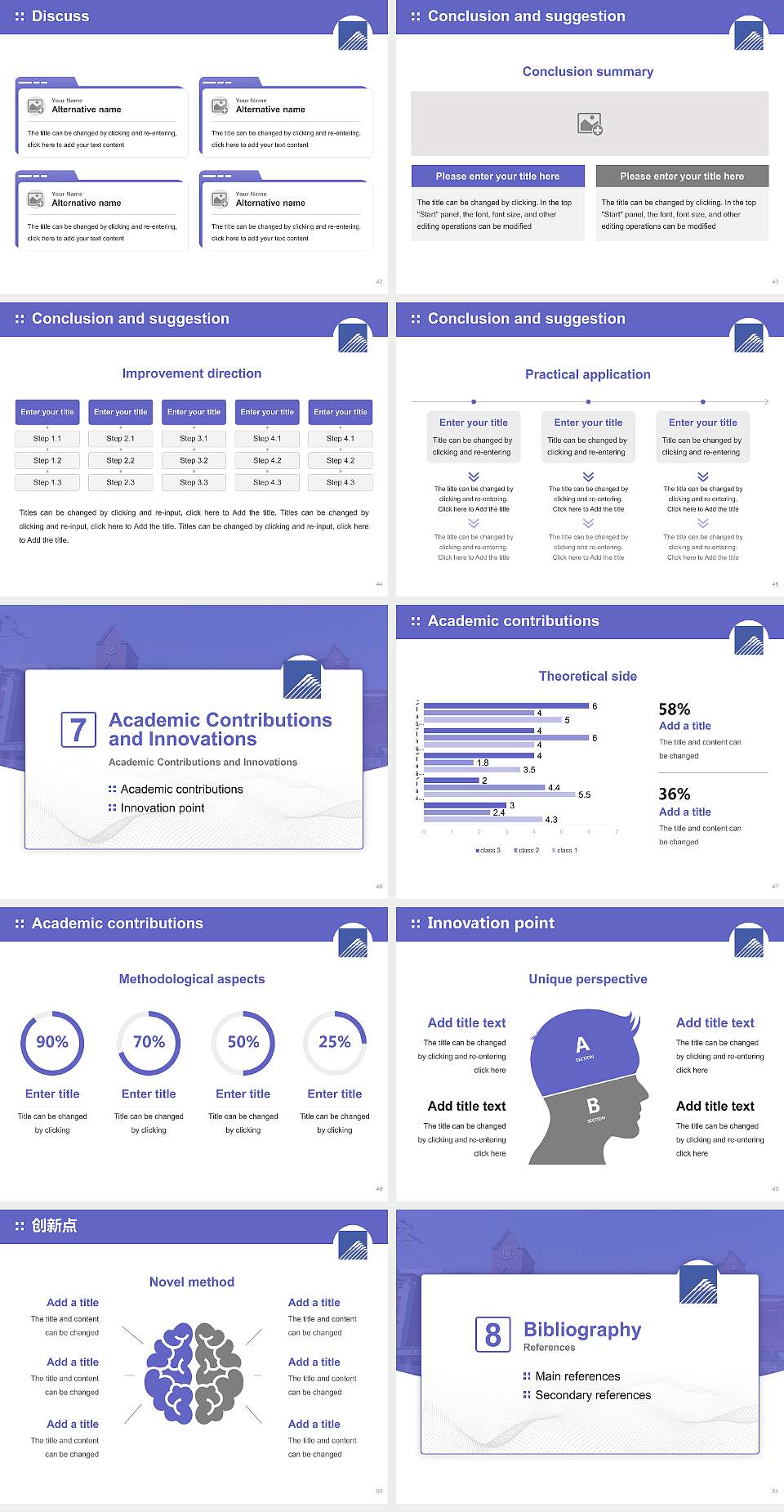 Tokyo Fuji University Graduation Thesis Defense PPT Template4:3 ratio PPT effect preview image6