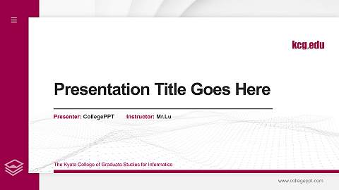 The Kyoto College of Graduate Studies for Informatics Thesis Proposal/Graduation Defense PPT Template