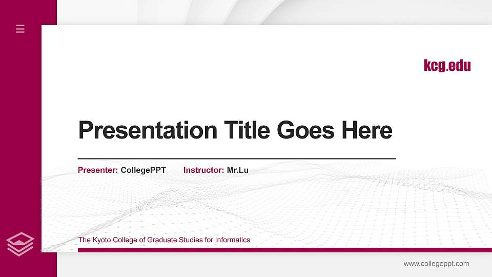 The Kyoto College of Graduate Studies for Informatics Thesis Proposal/Graduation Defense PPT Template16:9 ratio PPT effect preview image
