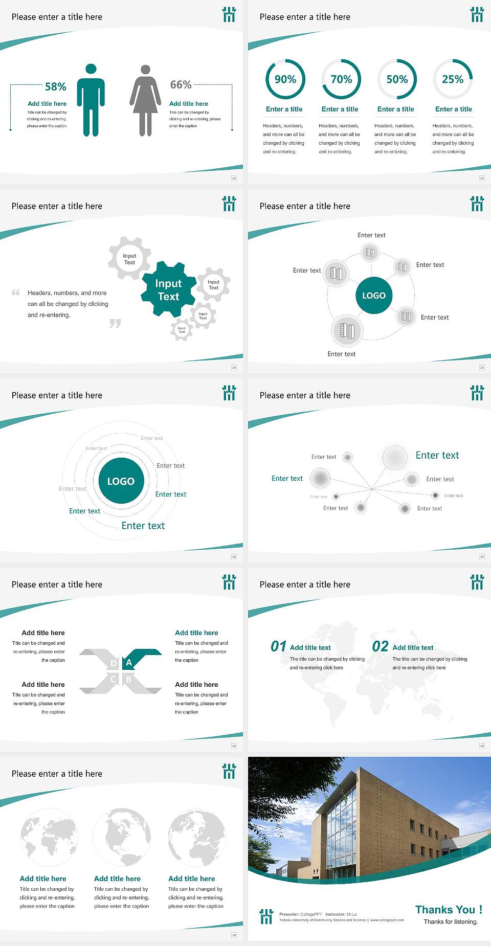 Tohoku University of Community Service and Science Course/Courseware Creation PPT Template4:3 ratio PPT effect preview image4