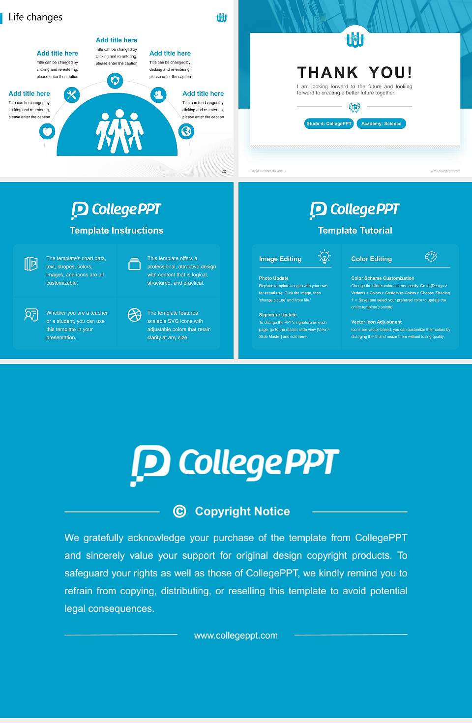 Tokyo Junshin University National Scholarship Defense PPT Template4:3 ratio PPT effect preview image4