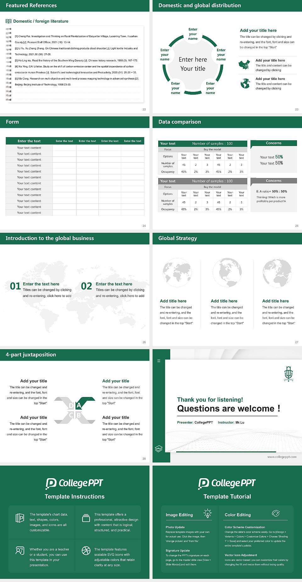 Tokiwakai Gakuen University Thesis Proposal/Graduation Defense PPT Template4:3 ratio PPT effect preview image4
