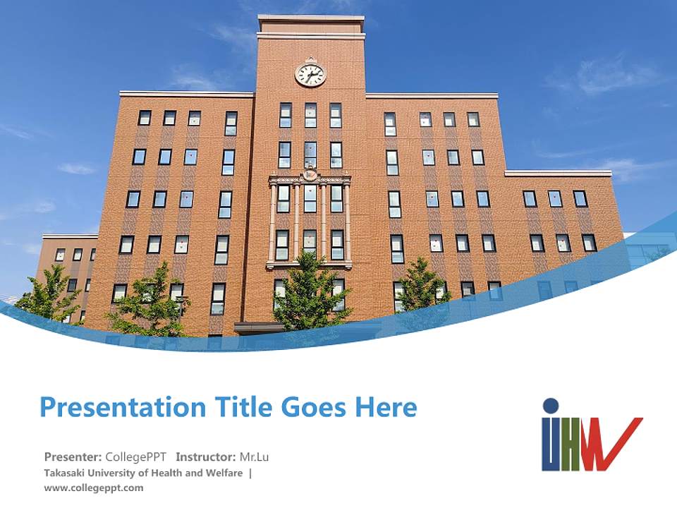 Takasaki University of Health and Welfare Course/Courseware Creation PPT Template4:3 ratio PPT effect preview image5