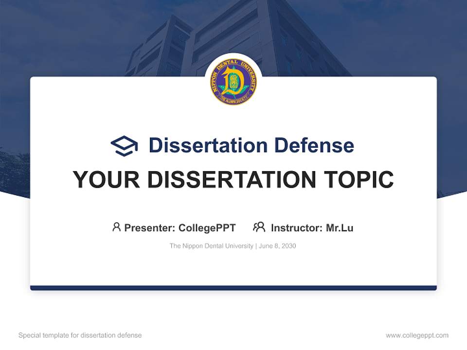 The Nippon Dental University Graduation Thesis Defense PPT Template4:3 ratio PPT effect preview image7