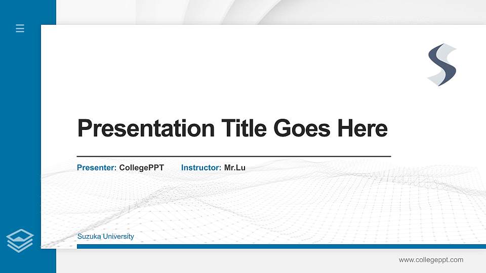 Suzuka University Thesis Proposal/Graduation Defense PPT Template16:9 ratio PPT effect preview image1