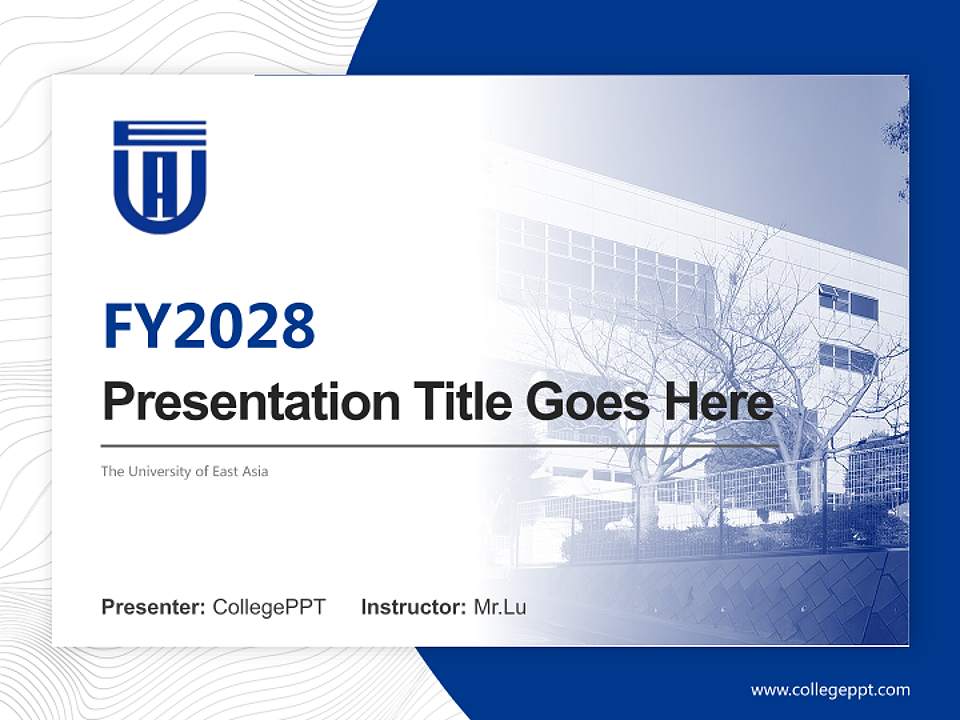 The University of East Asia Academic Presentation/Research Findings Report PPT Template4:3 ratio PPT effect preview image5