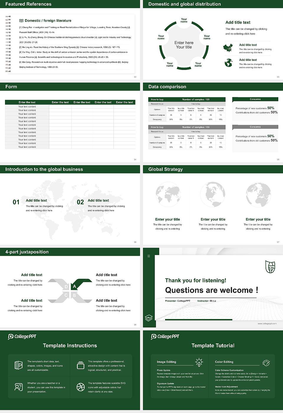 Takamatsu University Thesis Proposal/Graduation Defense PPT Template16:9 ratio PPT effect preview image4