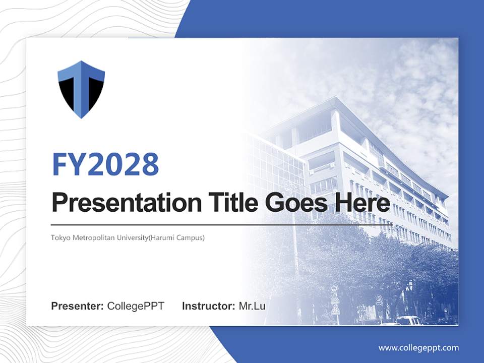 Tokyo Metropolitan University(Harumi Campus) Academic Presentation/Research Findings Report PPT Template4:3 ratio PPT effect preview image5