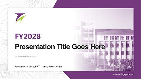 The University of Fukuchiyama Academic Presentation/Research Findings Report PPT Template